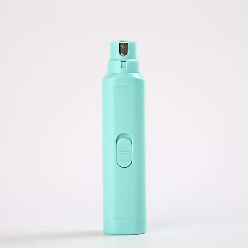 Battery or USB Pet Nail Grinder with Multiple Grinding Heads - Quiet Claw Polisher for Dogs and Cats in White, Green or Black