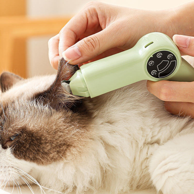 2-in-1 Rechargeable Pet Foot Hair Shaver and Nail Trimmer - Quiet Cordless Paw Clipper for Dogs and Cats