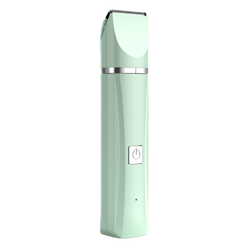 4-in-1 Pet Grooming Clipper Kit - Rechargeable Dog and Cat Hair Trimmer with Paw, Face and Nail Grinder Heads in Mint Green or Pearl White