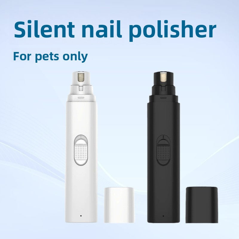Quiet Rechargeable Pet Nail Grinder with Safety Cover - USB Claw Trimmer for Cats, Small and Medium Dogs in White or Black