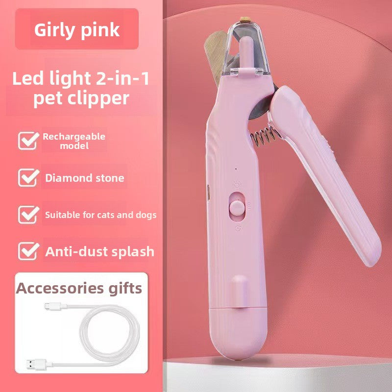 4-in-1 Cordless Pet Clipper and Nail Grinder - Quiet Rechargeable Trimmer for Dogs and Cats