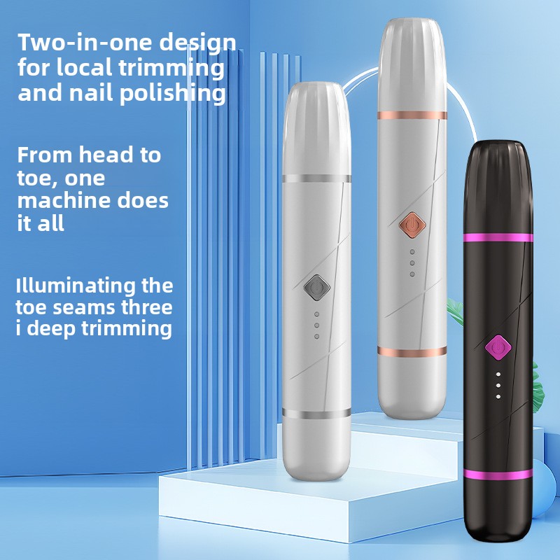 2-in-1 Rechargeable Pet Hair Trimmer and Nail Grinder with LED Light - Cordless Grooming Tool for Dogs and Cats in Rose Gold, Silver or Black