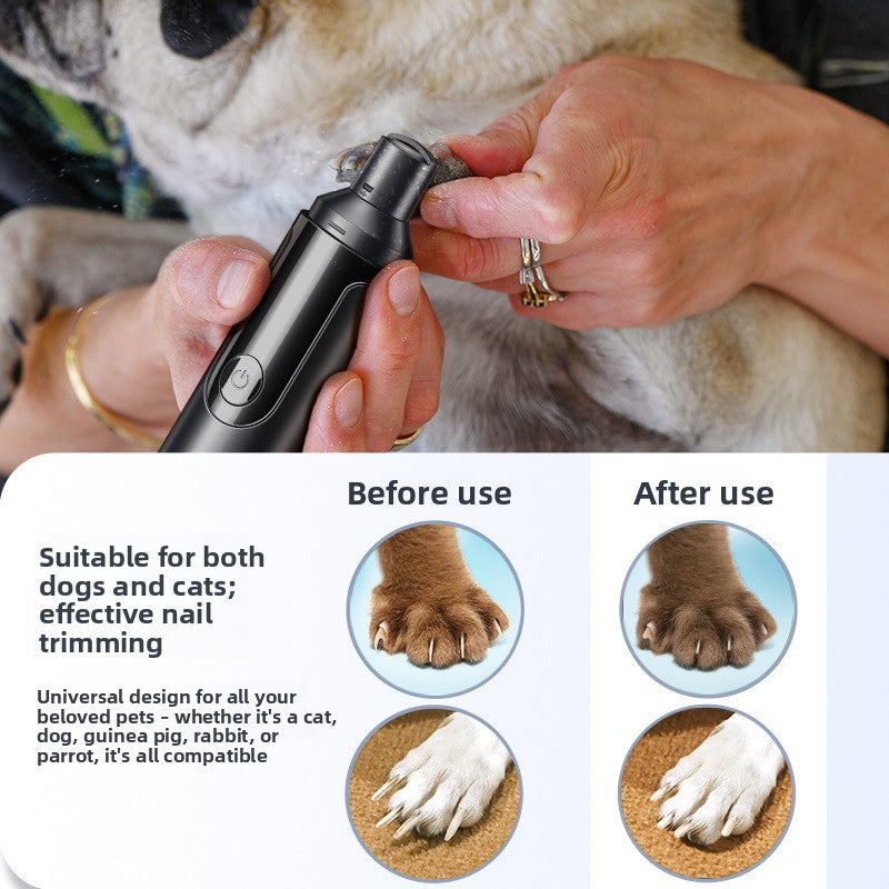 Electric Dog and Cat Nail Grinder - Quiet Pet Nail Trimmer and Polisher for Large Dogs, Puppies and Cats in Black, White or Blue