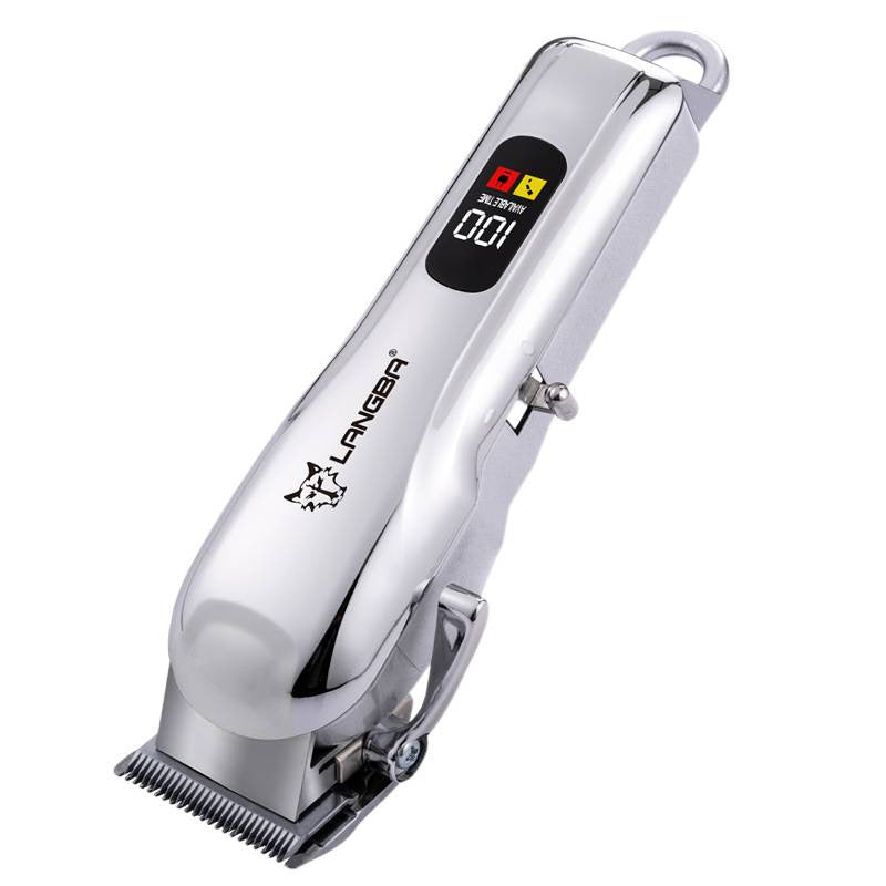 Professional Rechargeable Dog and Cat Hair Clipper in Silver - Quiet USB Trimmer with 4 Guide Combs, Oil and Cleaning Brush