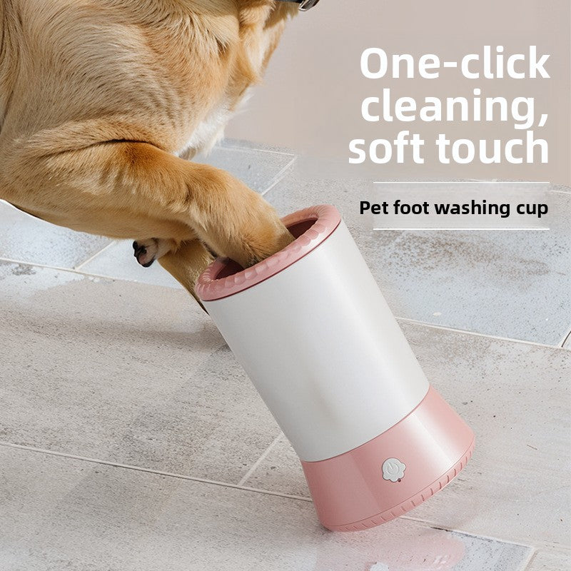 Automatic Dog Paw Cleaner - Rechargeable No-Rub Electric Paw Washer Cup for Muddy Paws on Dogs and Cats in Pink, White Pink or White Blue