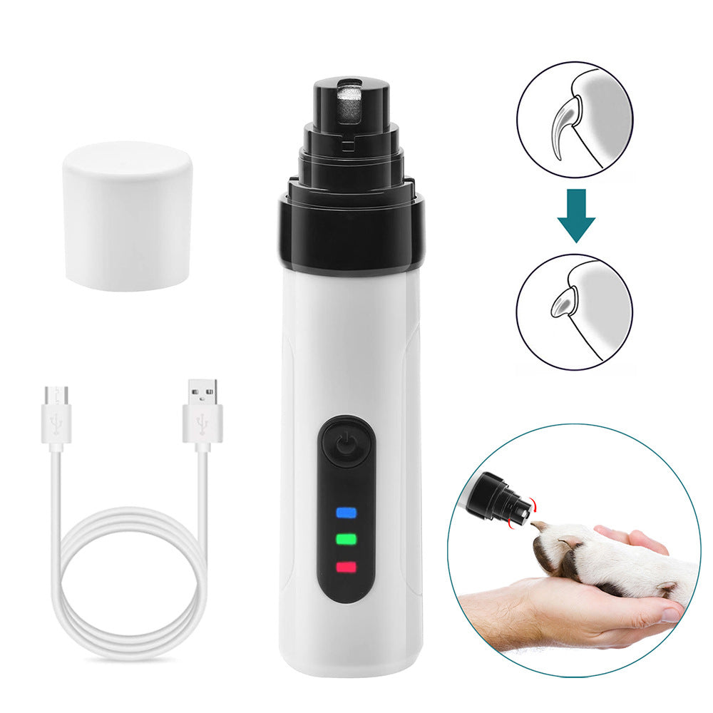 Dual-Speed Pet Nail Grinder with Diamond Grinding Head - Rechargeable Claw Trimmer for Dogs, Cats and Small Pets