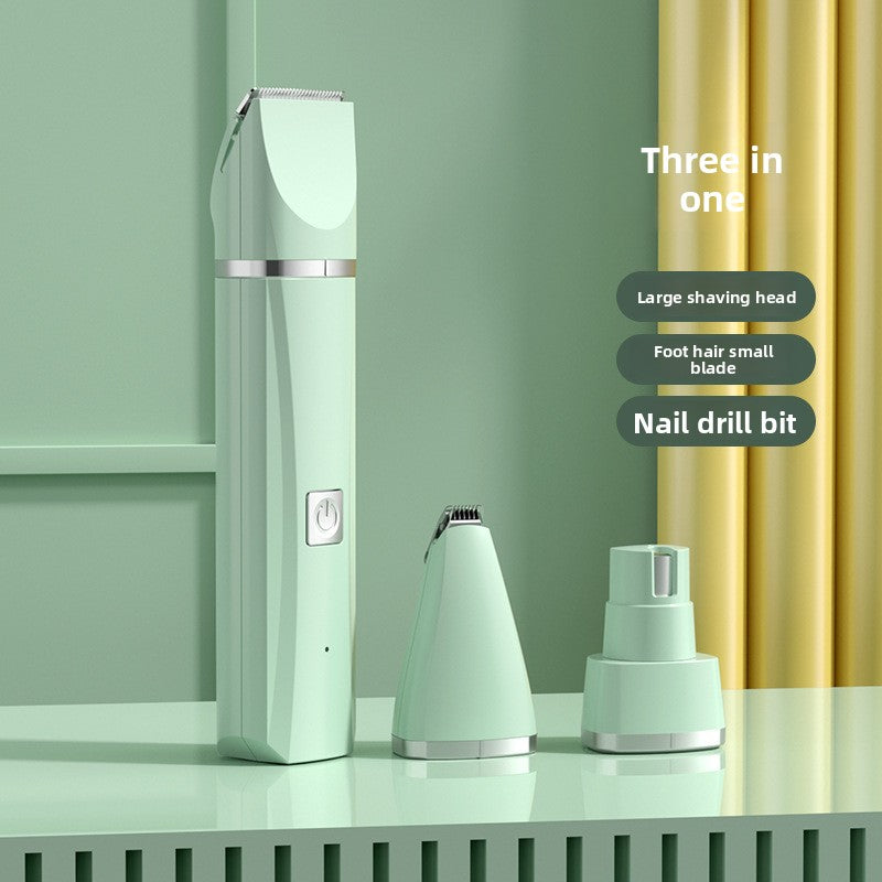 Rechargeable Dog and Cat Hair Clipper Kit in Mint Green or White - Quiet Cordless Trimmer with 4 Guide Combs, Oil and Cleaning Brush