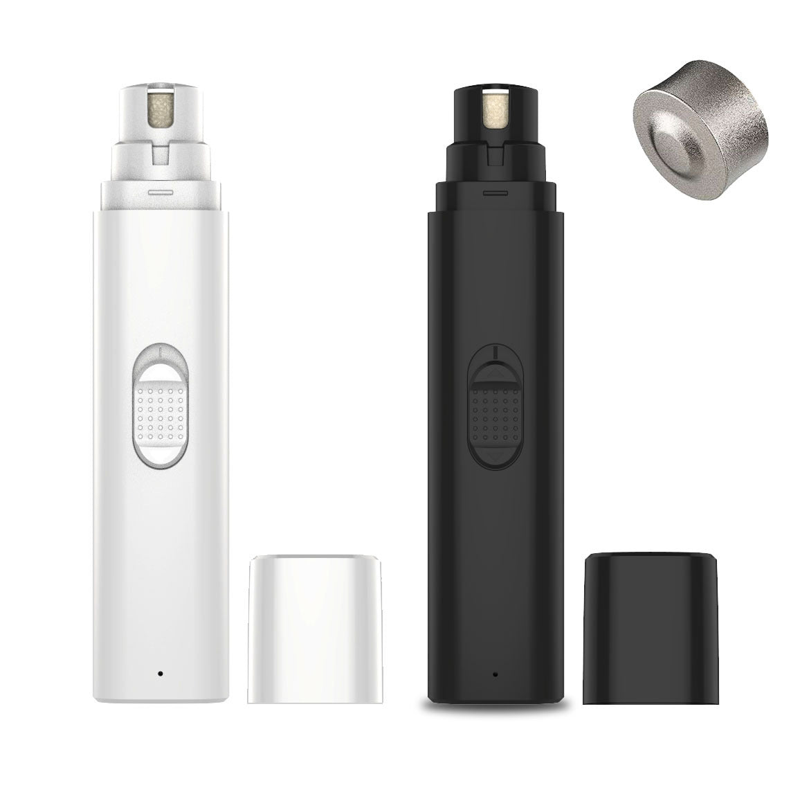 Quiet Rechargeable Pet Nail Grinder with Safety Cover - USB Claw Trimmer for Cats, Small and Medium Dogs in White or Black