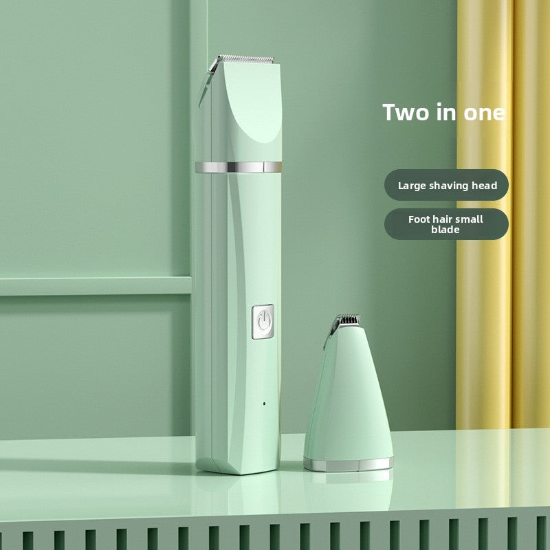 Rechargeable Dog and Cat Hair Clipper Kit in Mint Green or White - Quiet Cordless Trimmer with 4 Guide Combs, Oil and Cleaning Brush