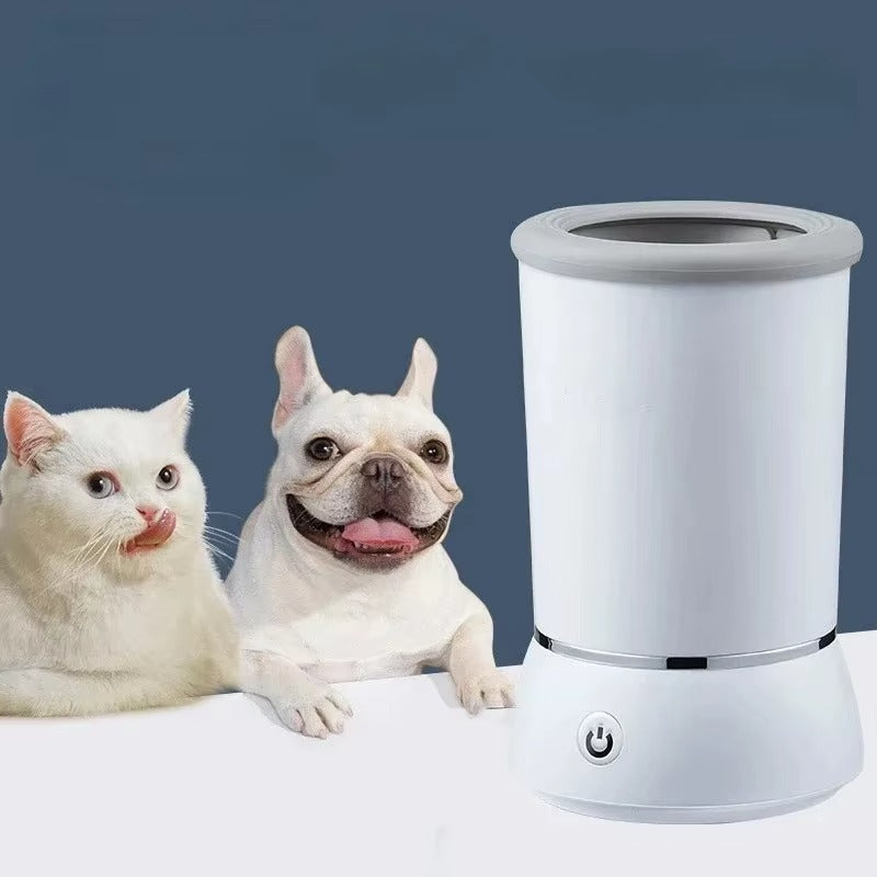 Automatic Dog Paw Cleaner with Foam Dispenser - Rechargeable Two-Speed Electric Paw Washer Cup with Silicone Brush