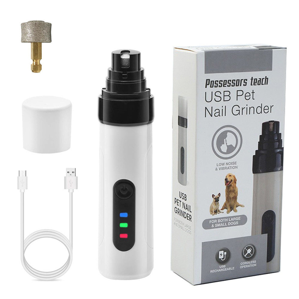 Dual-Speed Pet Nail Grinder with Diamond Grinding Head - Rechargeable Claw Trimmer for Dogs, Cats and Small Pets