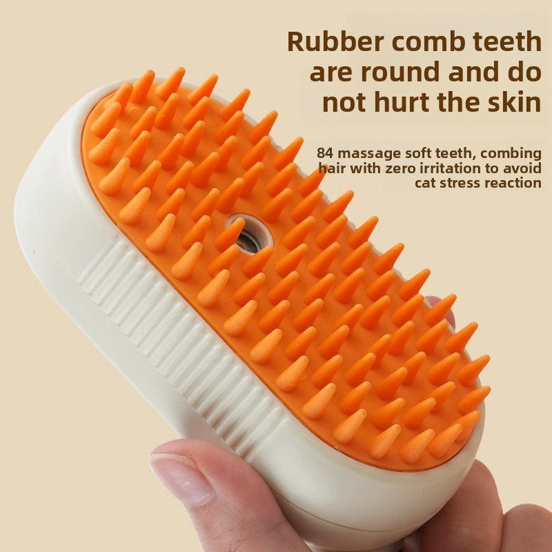 Steam Spray Pet Comb with Handle, Mango or Needle Brush Head - Mist Massage Detangler for Dogs and Cats, 20ml Essence Optional