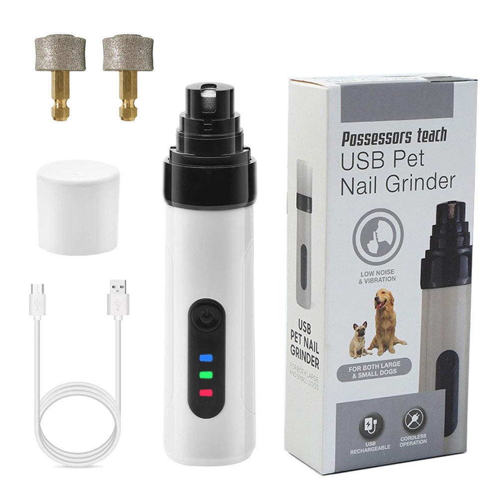Dual-Speed Pet Nail Grinder with Diamond Grinding Head - Rechargeable Claw Trimmer for Dogs, Cats and Small Pets