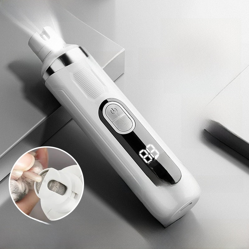 Electric Dog and Cat Nail Grinder with LED Digital Display - Quiet Splash-Proof Pet Claw Polisher