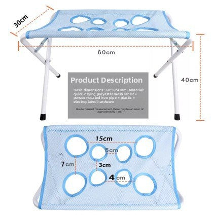 Adjustable Pet Grooming Hammock Stand - Foldable Stainless Steel Frame with Ice Silk Restraint Sling for Cats and Small Dogs