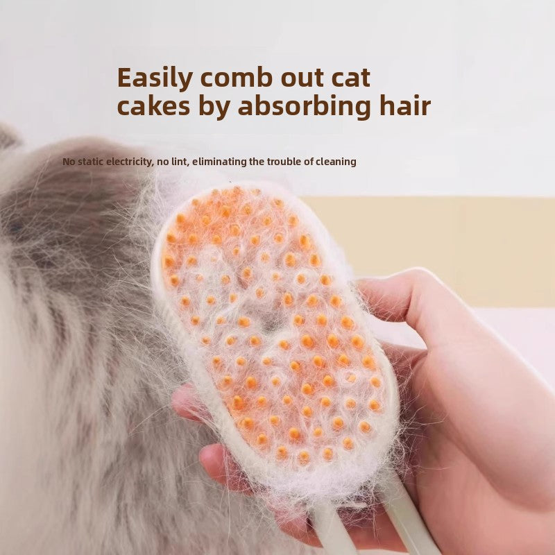 Electric Spray Grooming Comb with Massage Brush for Dogs and Cats - Mist Detangler in White or Brown, 20ml Hair Essence Optional