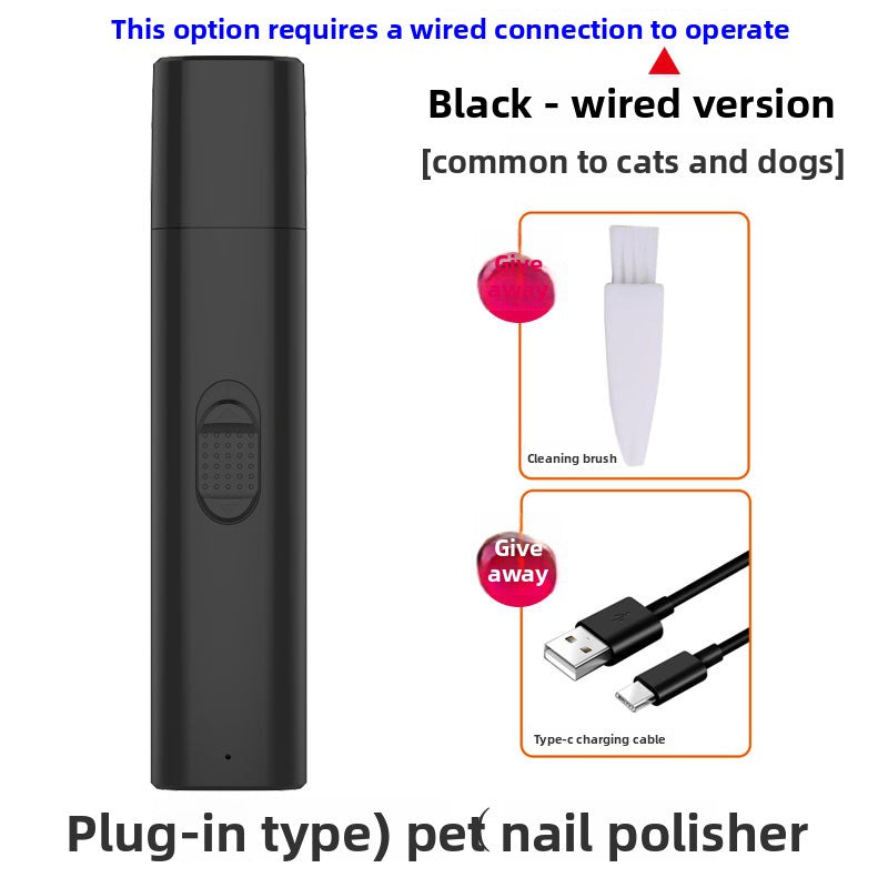 Quiet Rechargeable Pet Nail Grinder with Safety Cover - USB Claw Trimmer for Cats, Small and Medium Dogs in White or Black