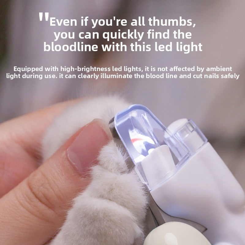 LED Pet Nail Clippers with Bloodline Light - Anti-Splash Safety Claw Trimmer for Cats, Dogs and Small Pets