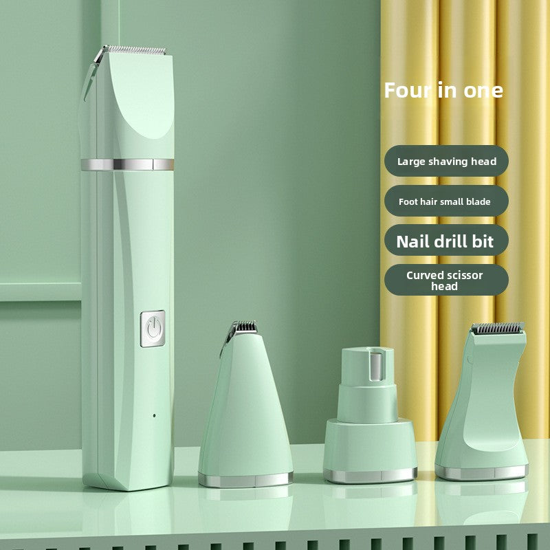 Rechargeable Dog and Cat Hair Clipper Kit in Mint Green or White - Quiet Cordless Trimmer with 4 Guide Combs, Oil and Cleaning Brush