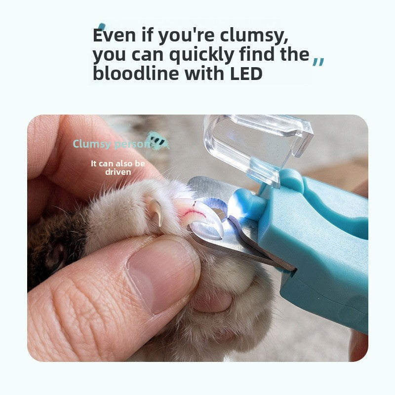 2-in-1 Rechargeable Dog Nail Grinder and Clipper with LED Light - Quiet Pet Claw Trimmer