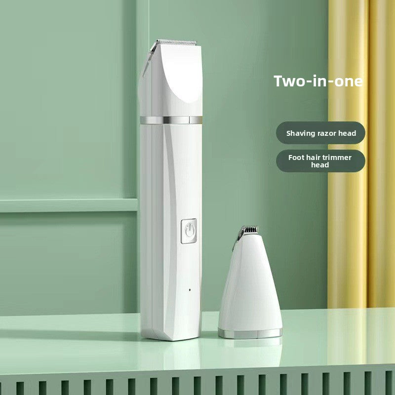 4-in-1 Pet Grooming Clipper Kit - Rechargeable Dog and Cat Hair Trimmer with Paw, Face and Nail Grinder Heads in Mint Green or Pearl White