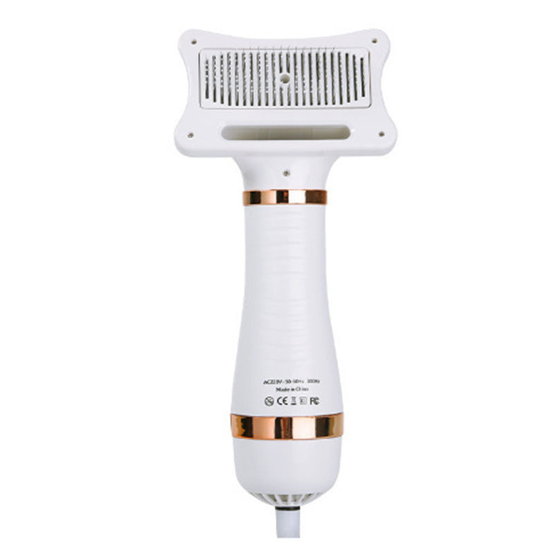 2-in-1 Pet Hair Dryer and Grooming Brush - Adjustable Heat Blow Comb for Dogs and Cats in Green or Gold