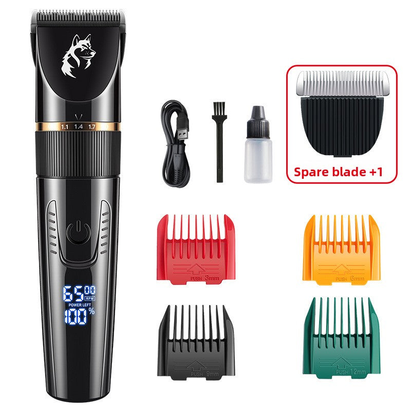 Waterproof Pet Hair Clipper in Black or Blue - Quiet Rechargeable Trimmer with Guide Combs for Dogs and Cats