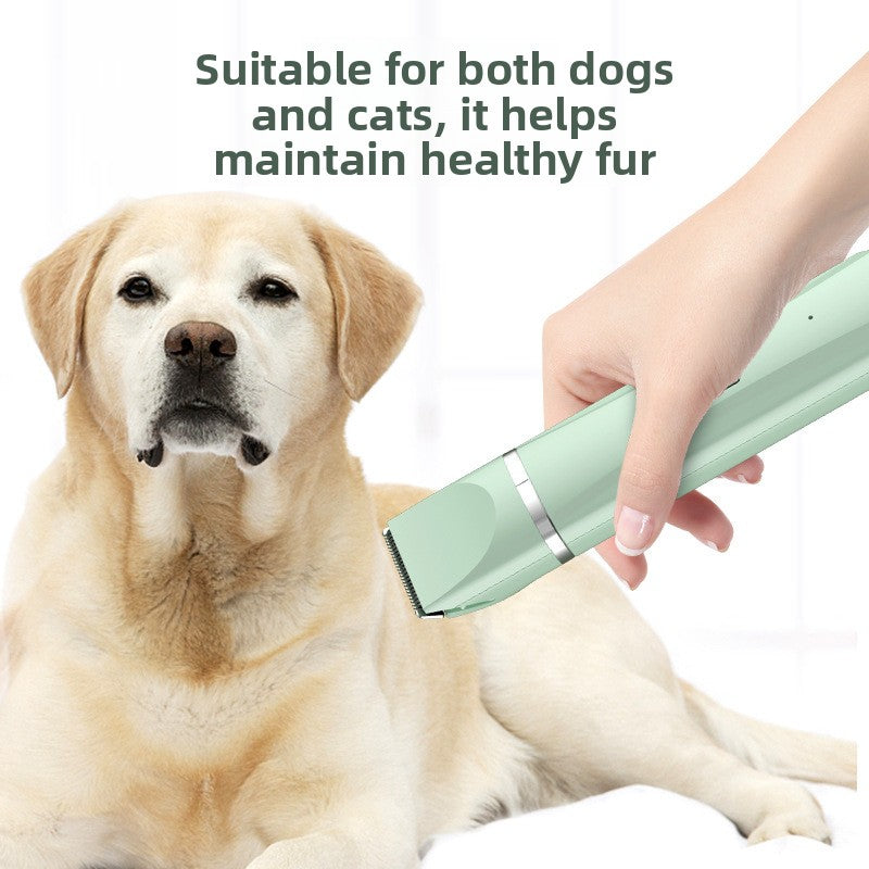 4-in-1 Pet Grooming Clipper Kit - Rechargeable Dog and Cat Hair Trimmer with Paw, Face and Nail Grinder Heads in Mint Green or Pearl White