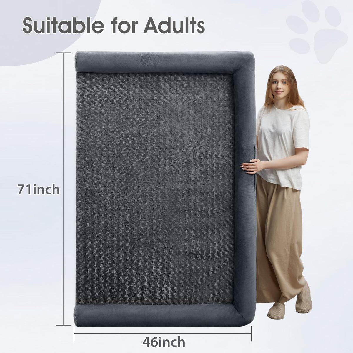 BFPETHOME Orthopedic Washable Human Dog Bed for Adult & Dog Cozy Sleep