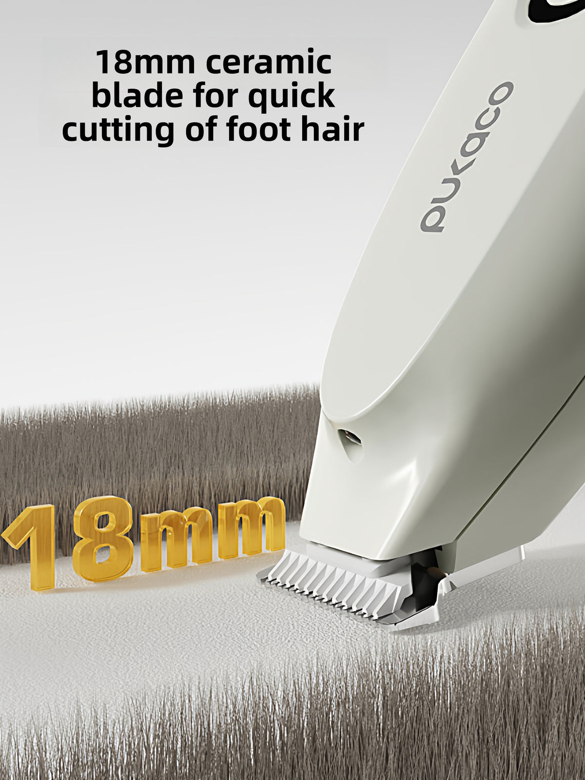 Thumb-Grip Rechargeable Pet Hair Clipper with Wide Blade Head - Quiet USB Trimmer Kit for Cats and Dogs