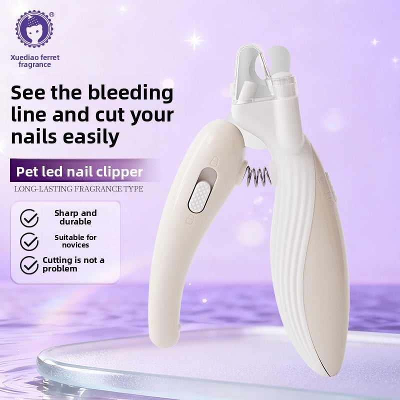 LED Pet Nail Clippers with Bloodline Light - Anti-Splash Safety Claw Trimmer for Cats, Dogs and Small Pets