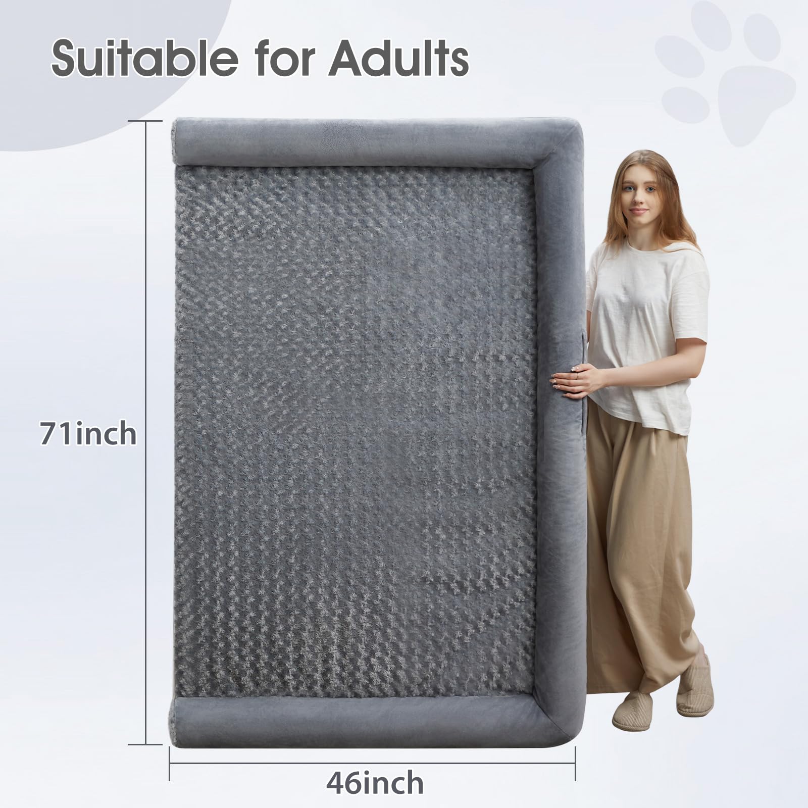 BFPETHOME Orthopedic Washable Human Dog Bed for Adult & Dog Cozy Sleep