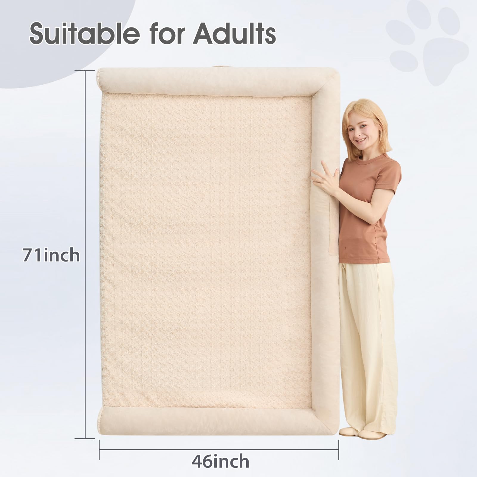 BFPETHOME Orthopedic Washable Human Dog Bed for Adult & Dog Cozy Sleep