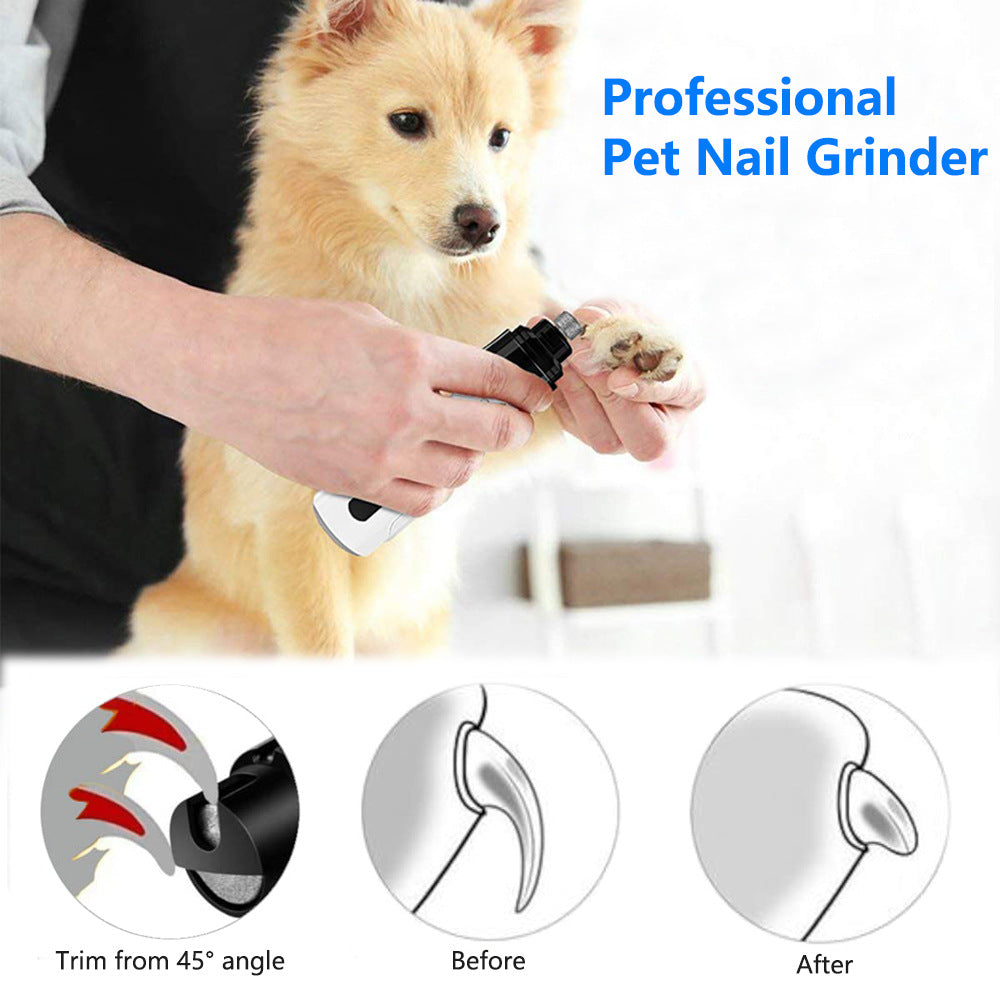 Dual-Speed Pet Nail Grinder with Diamond Grinding Head - Rechargeable Claw Trimmer for Dogs, Cats and Small Pets