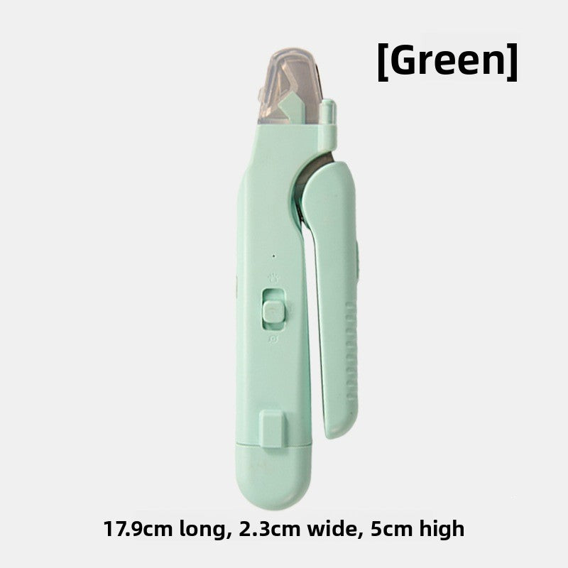 2-in-1 Rechargeable Dog Nail Grinder and Clipper with LED Light - Quiet Pet Claw Trimmer
