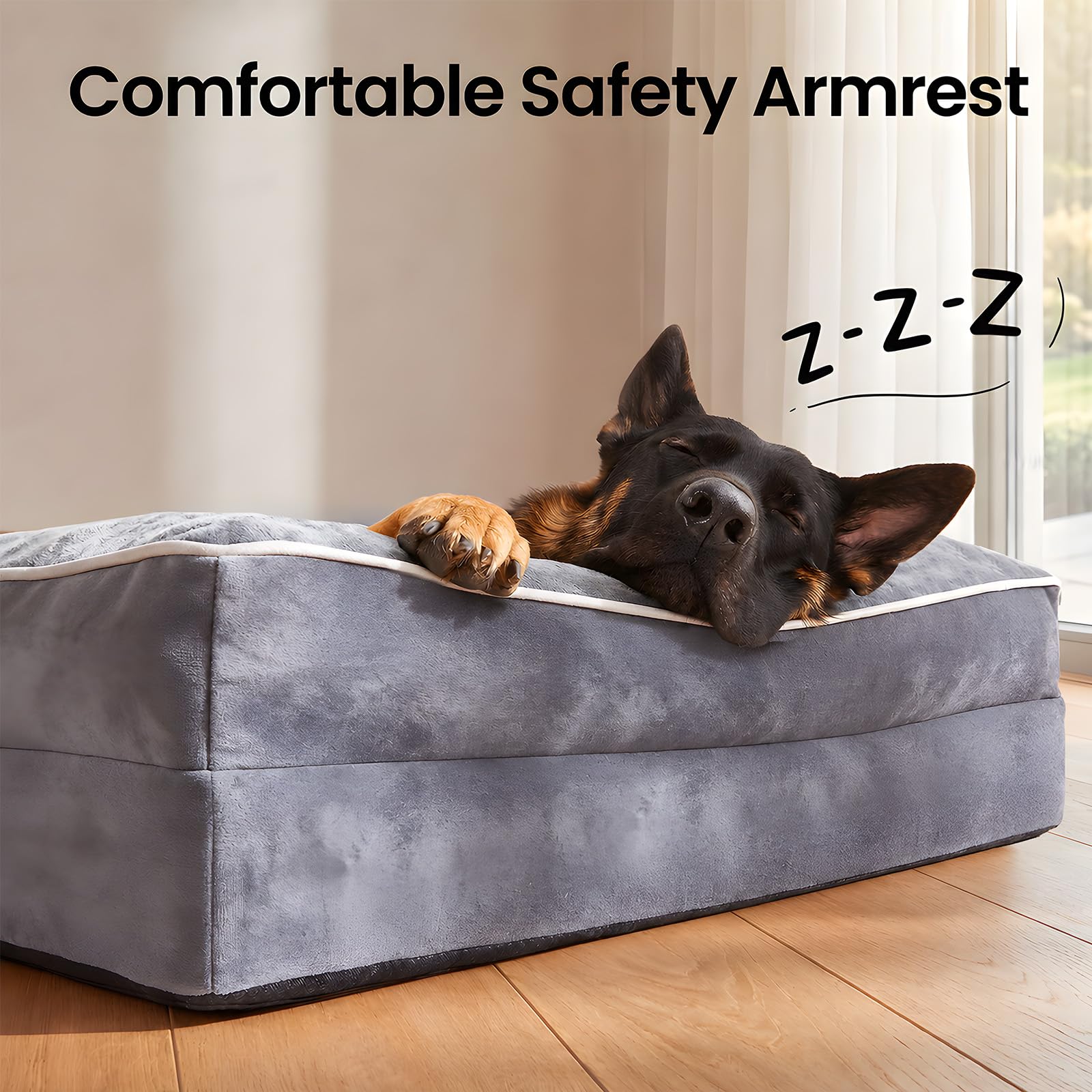 Orthopedic Extra Large Dog Bed Couch, Memory Foam, 45×33Inch (Gray)