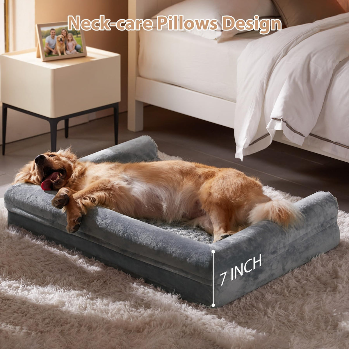 BFPETHOME Orthopedic Washable XLarge Dog Bed for Senior Dog Cozy Sleep