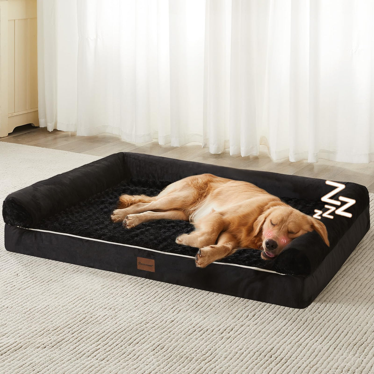 BFPETHOME Orthopedic Washable XXL Dog Bed for Senior Dog Cozy Sleep