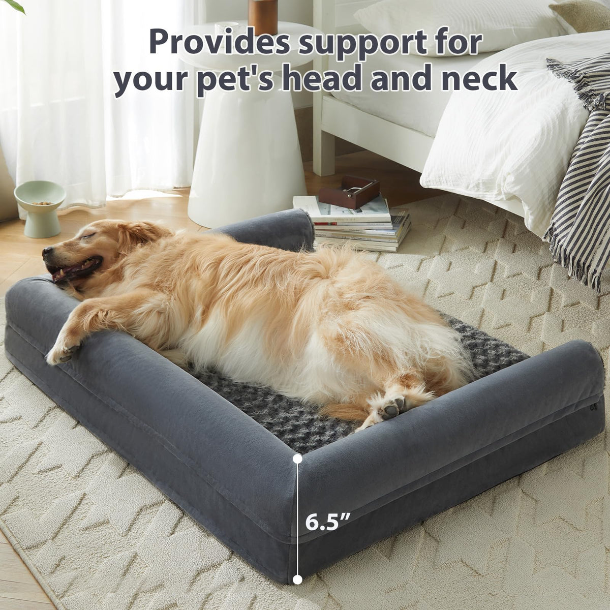 BFPETHOME Orthopedic Washable Large Dog Bed for Senior Dog Comfy Sleep