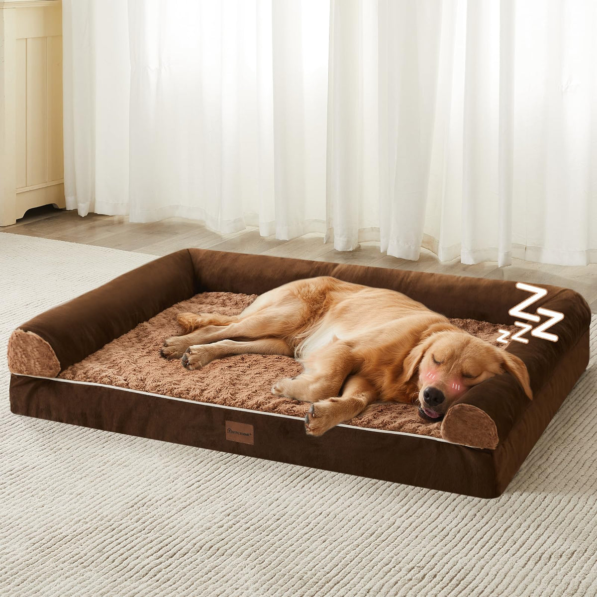 BFPETHOME Orthopedic Washable XXL Dog Bed for Senior Dog Cozy Sleep
