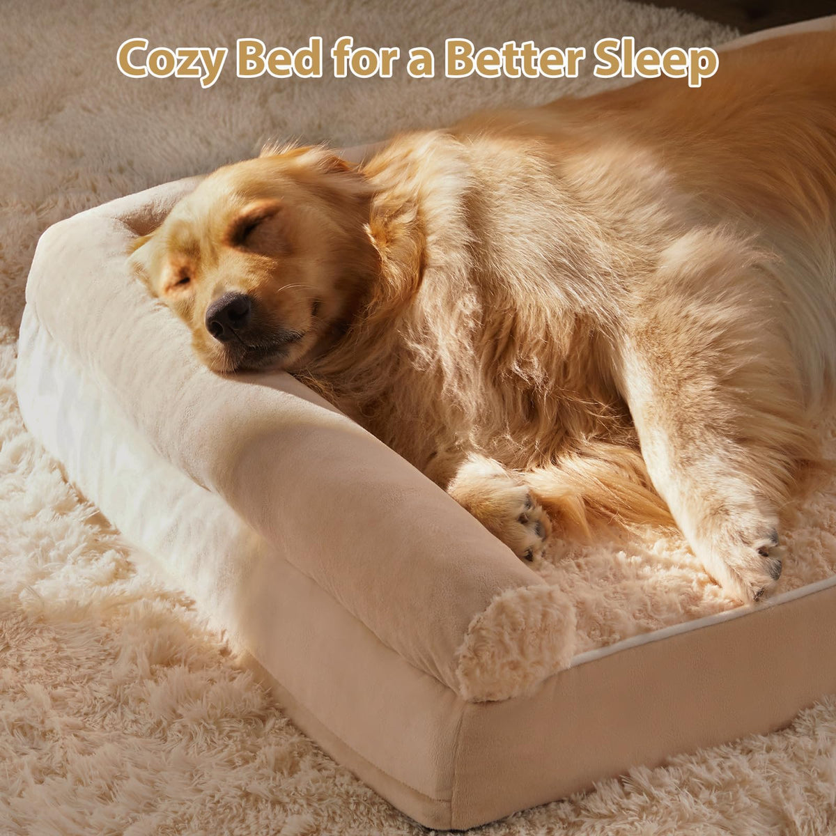 BFPETHOME Orthopedic Washable XLarge Dog Bed for Senior Dog Cozy Sleep