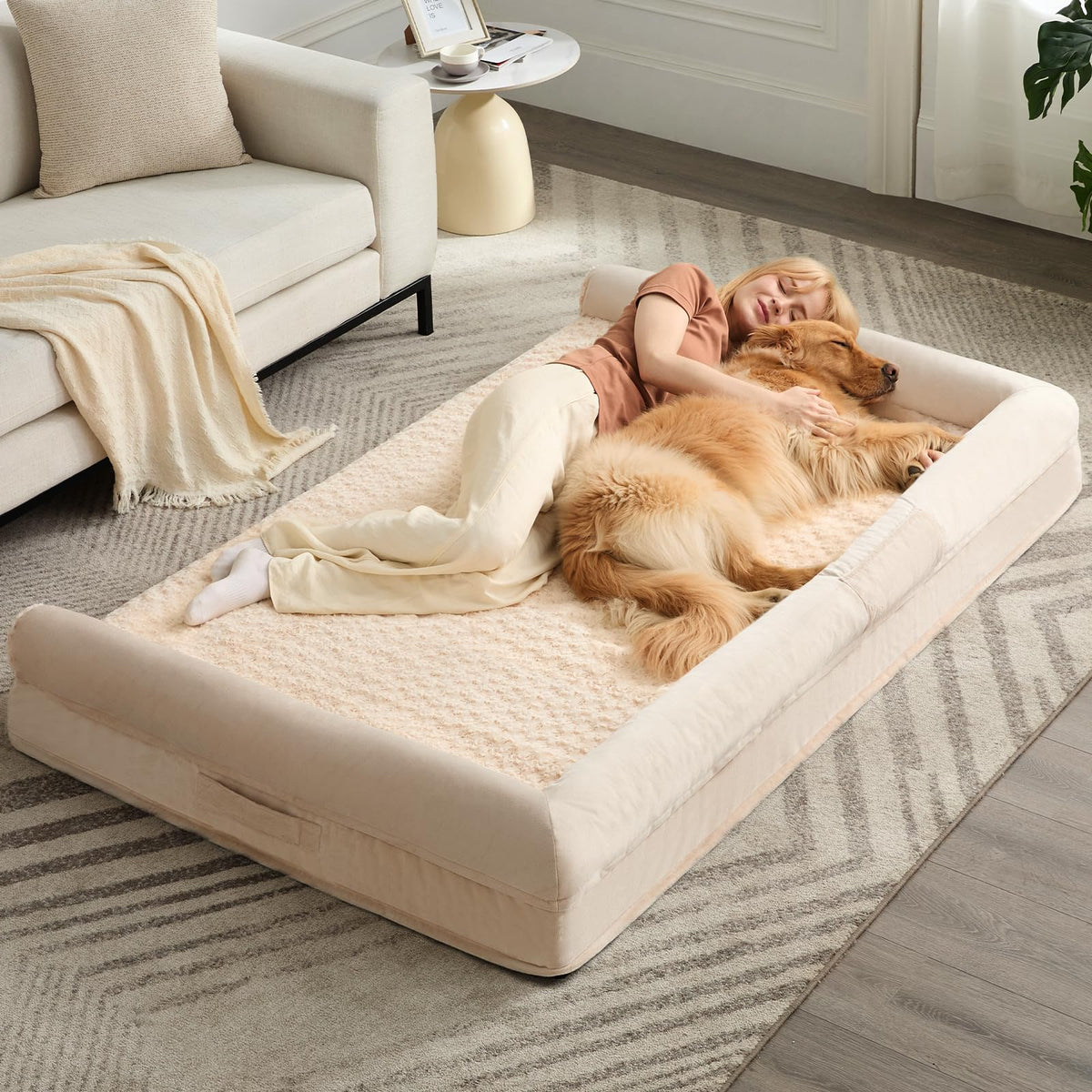BFPETHOME Orthopedic Washable Human Dog Bed for Adult & Dog Cozy Sleep