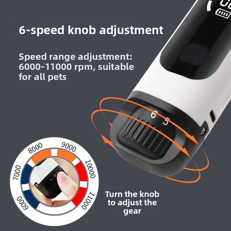 Rechargeable Dog Nail Grinder with Dual LED Lights - Quiet Pet Claw Trimmer for Cats and Small Dogs