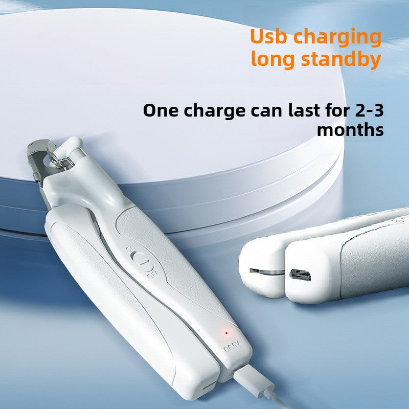 USB Rechargeable LED Pet Nail Clipper - Light-Up Claw Trimmer with Blood Line Illumination for Dogs, Cats and Small Pets