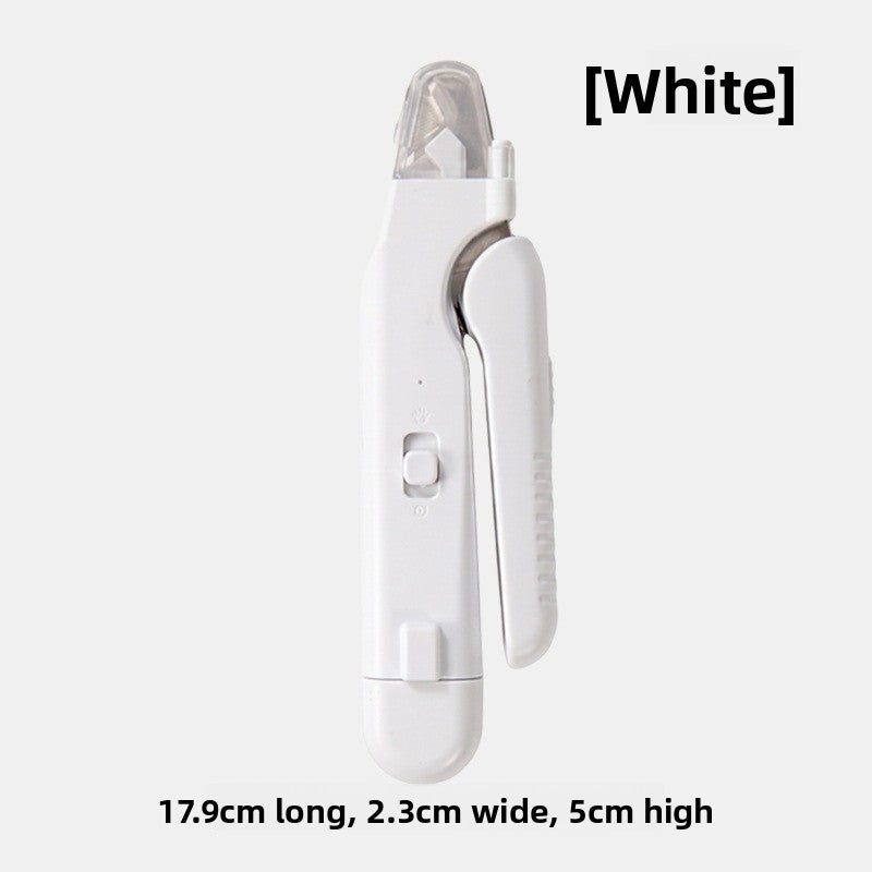 2-in-1 Rechargeable Dog Nail Grinder and Clipper with LED Light - Quiet Pet Claw Trimmer