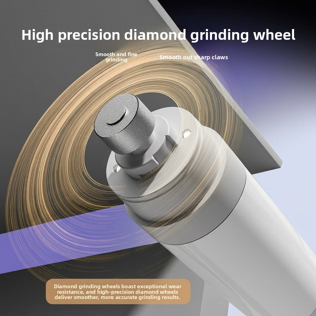 Electric Pet Nail Grinder with Spare Grinding Heads - Battery Powered Gentle Claw Trimmer for Dogs and Cats