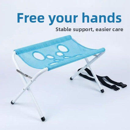 Adjustable Pet Grooming Hammock Stand - Foldable Stainless Steel Frame with Ice Silk Restraint Sling for Cats and Small Dogs