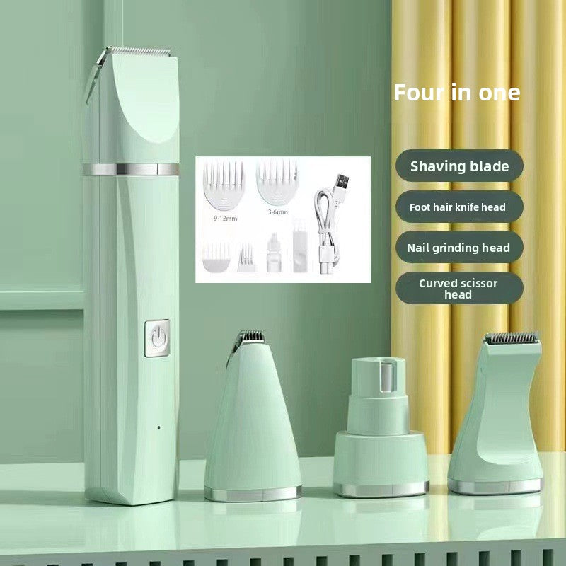 4-in-1 Cordless Pet Clipper and Nail Grinder - Quiet Rechargeable Trimmer for Dogs and Cats