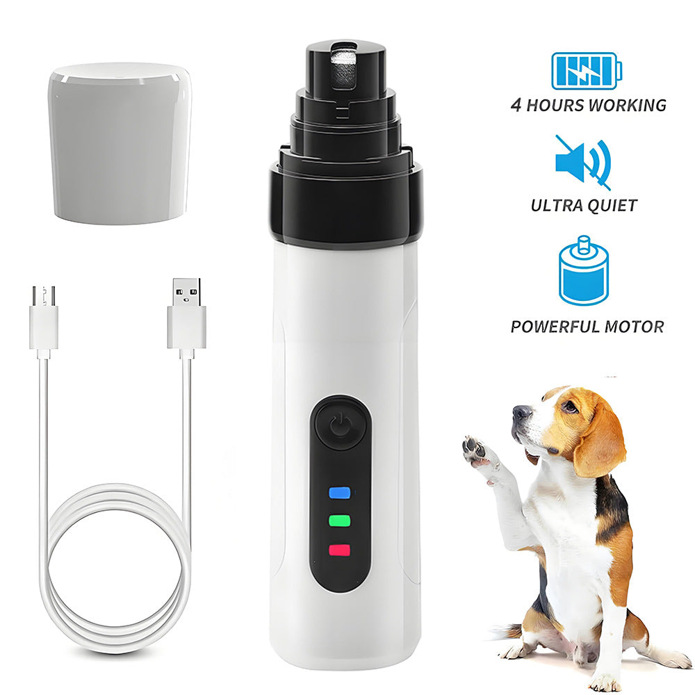 Dual-Speed Electric Pet Nail Grinder - Rechargeable Quiet Diamond Claw File for Dogs, Cats and Small Pets