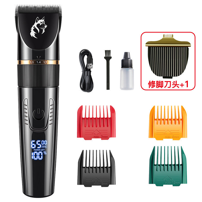 Waterproof Pet Hair Clipper in Black or Blue - Quiet Rechargeable Trimmer with Guide Combs for Dogs and Cats